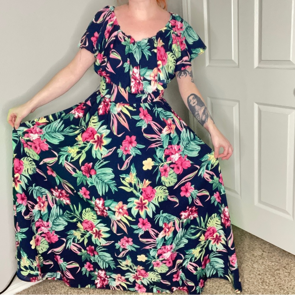 Rebel love clothing tropical maxi dress